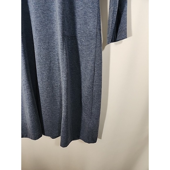 PRANA‎ Soskia Heathered Blue 3/4 Sleeve Wool Knit Midi Dress Pockets Womens M - Picture 6 of 16